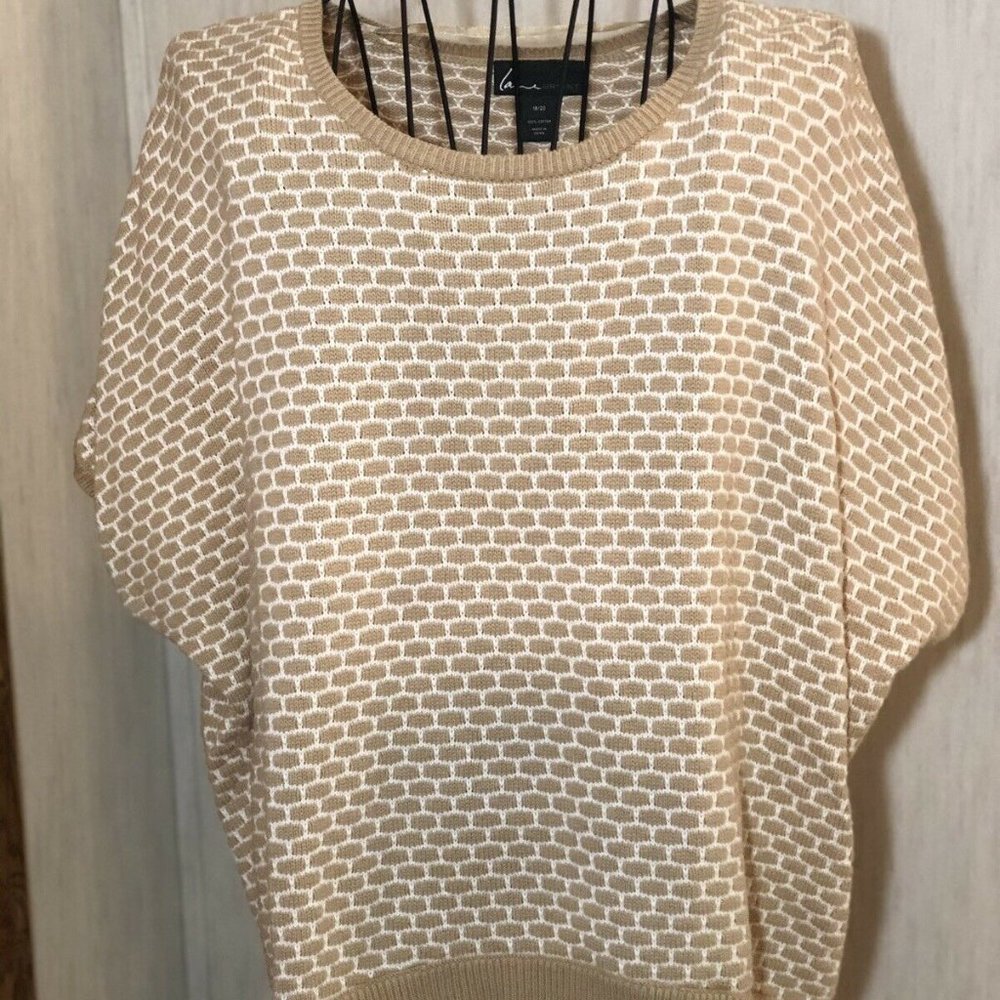 Lane Bryant Oatmeal/Tan White Sweater Excellent